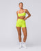 Muscle Nation Shorts Zero Rise Rib Booty Shorts - Cyber Lime