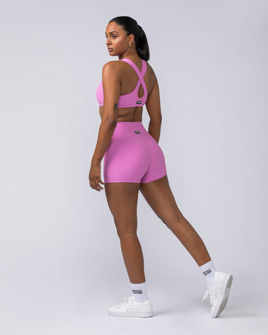Muscle Nation Shorts Zero Rise Rib Booty Shorts - Fondant Pink