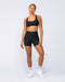 Muscle Nation Shorts Zero Rise Rib Midway Shorts - Black (Silicone Logo)