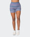 Muscle Nation Shorts Zero Rise Rib Midway Shorts - Dusk Desert Stripe Print