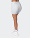 Muscle Nation Shorts Zero Rise Rib Midway Shorts - Quiet Grey Marl