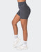 Muscle Nation Shorts Zero Rise Vintage Rib Midway Shorts - Washed Black