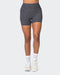 Muscle Nation Shorts Zero Rise Vintage Rib Midway Shorts - Washed Black