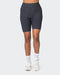 Muscle Nation Shorts Zero Rise Vintage Rib Referee Length Shorts - Washed Black
