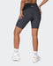 Muscle Nation Shorts Zero Rise Vintage Rib Referee Length Shorts - Washed Black