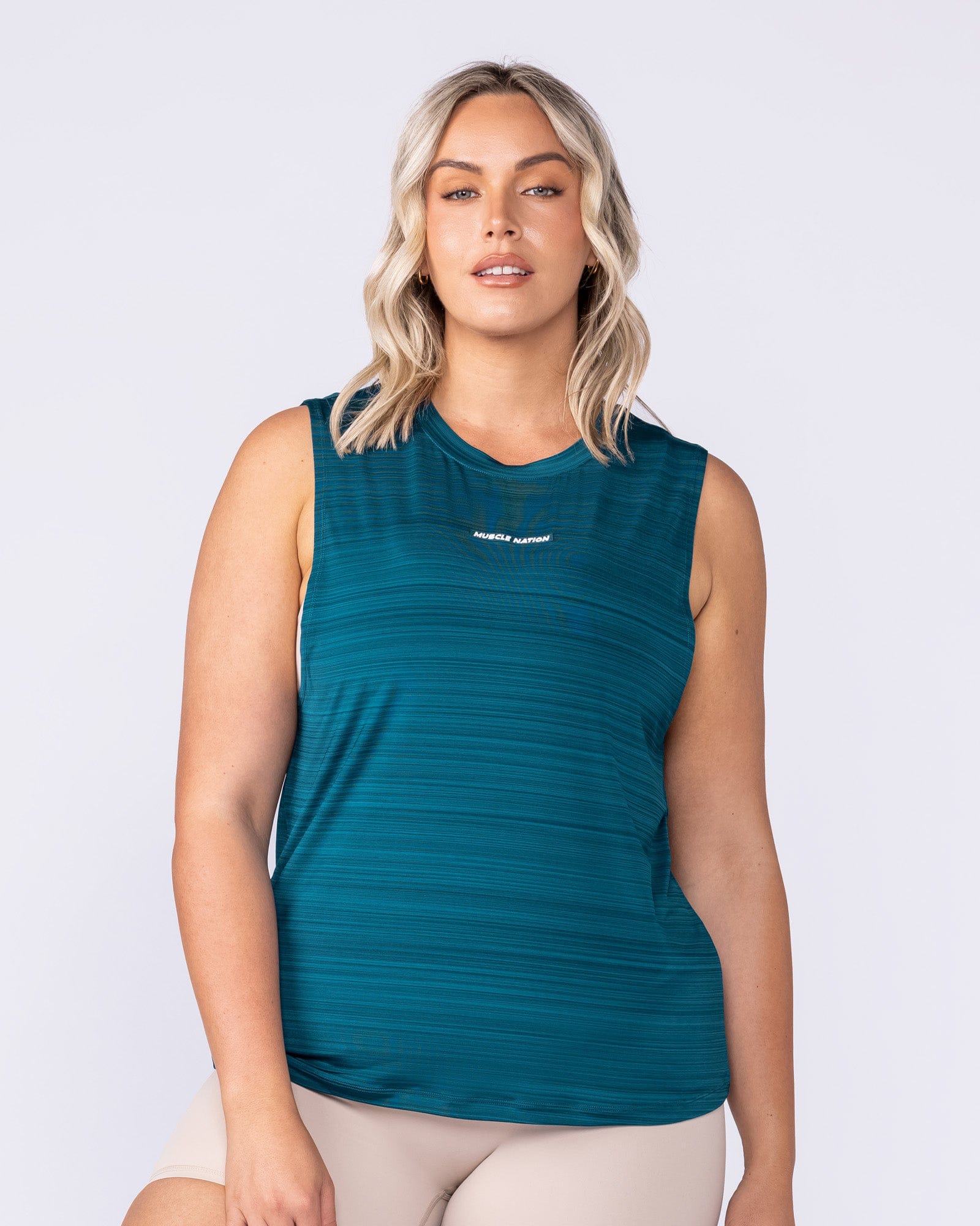 Muscle Nation Singlets & Tanks Active Drop Arm Training Tank - Dark Marine