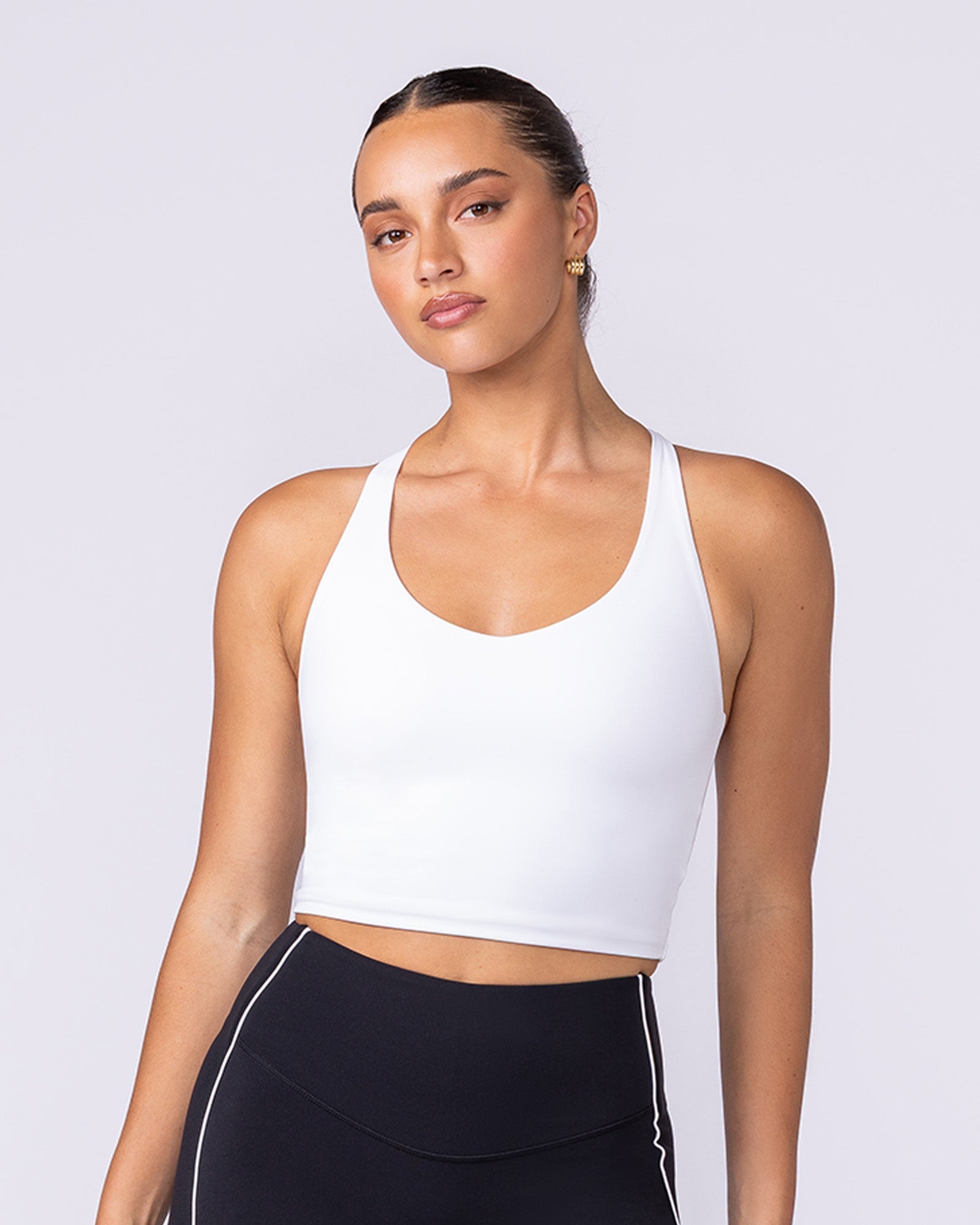 Muscle Nation Singlets & Tanks Active Form Cropped Tank - White