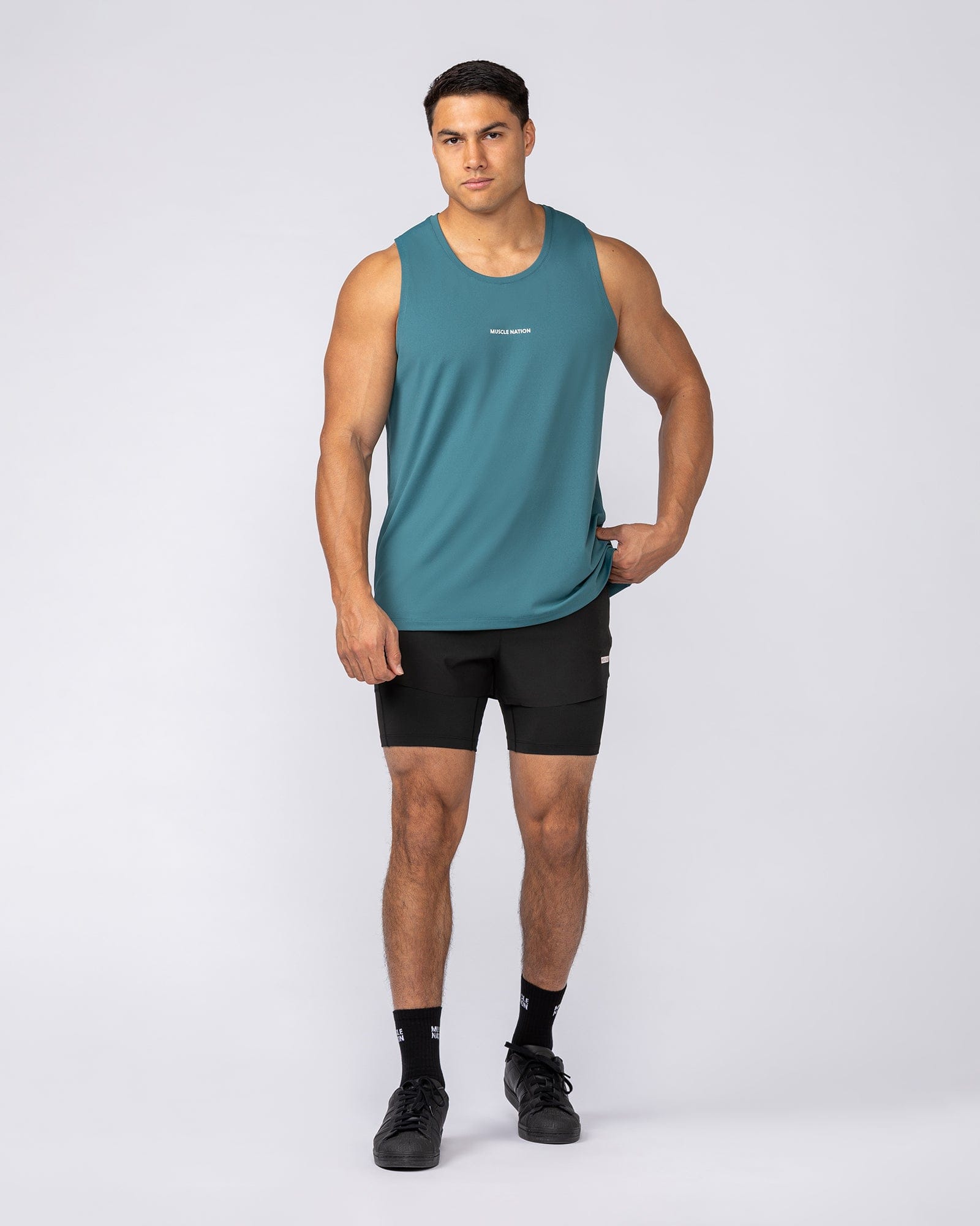 Muscle Nation Singlets & Tanks Active Training Tank - Shark