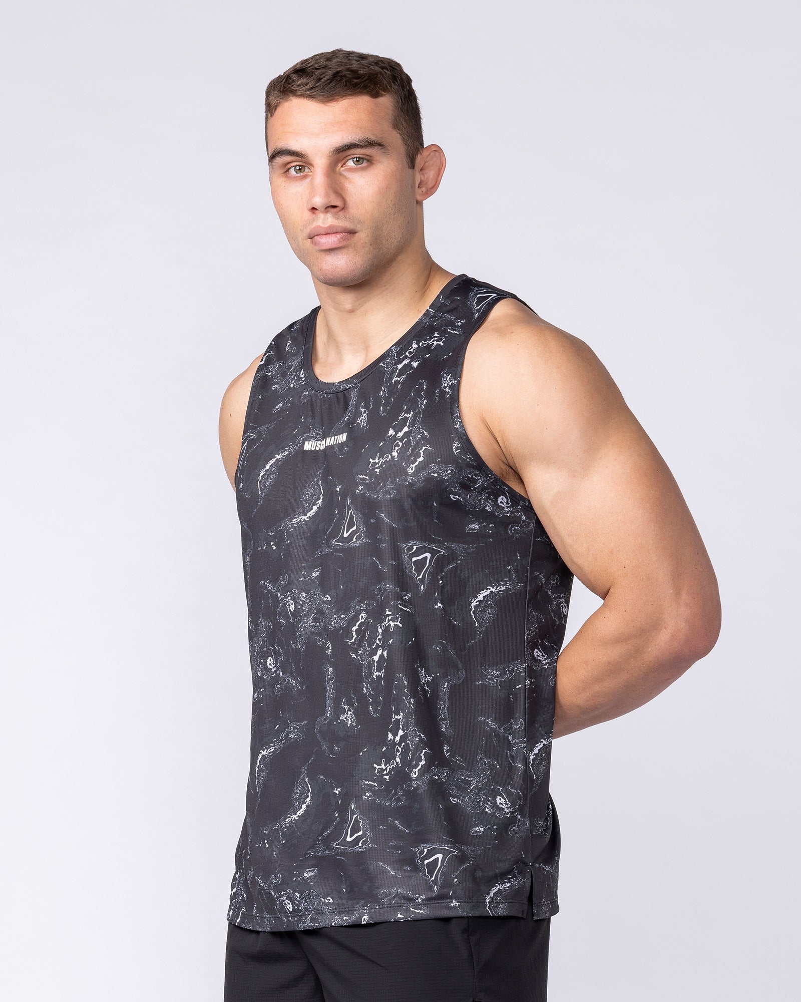 Muscle Nation Singlets & Tanks Aero Active Tank - Black Terrain