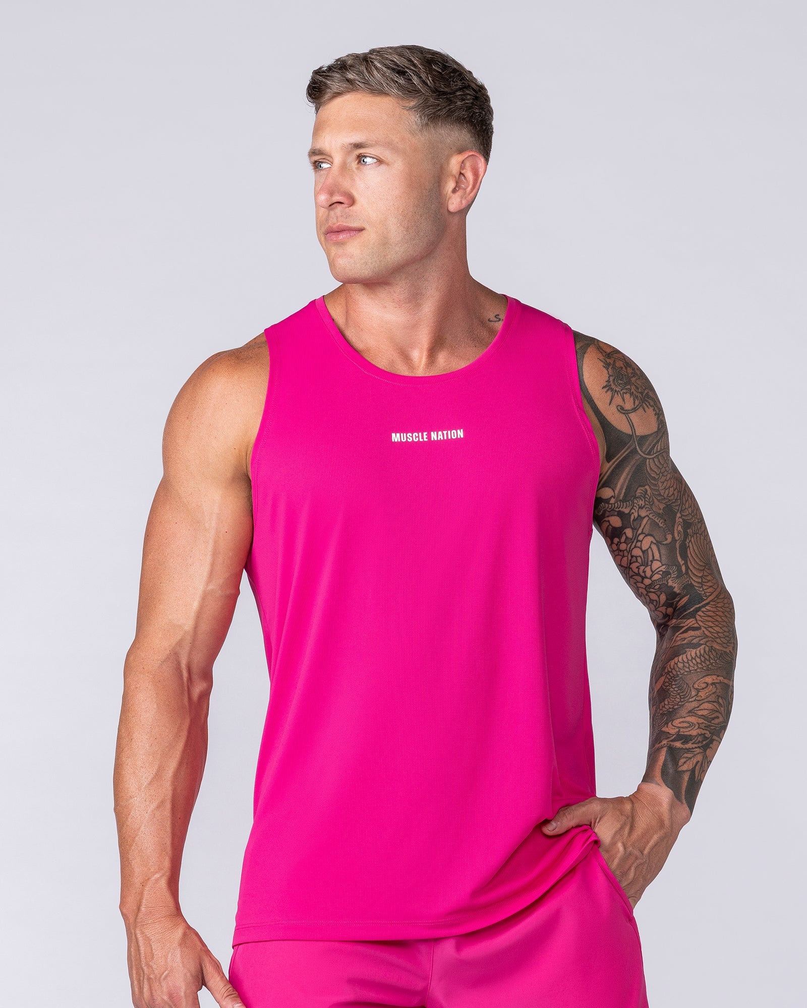 Muscle Nation Singlets & Tanks Aero Active Tank - Raspberry