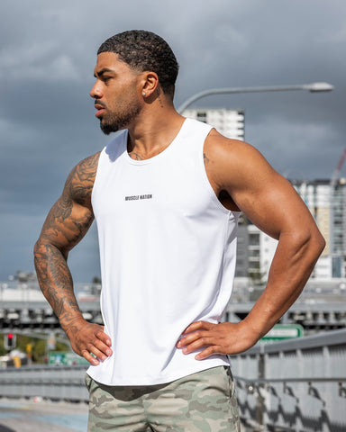 Muscle Nation Singlets & Tanks Aero Active Tank - White