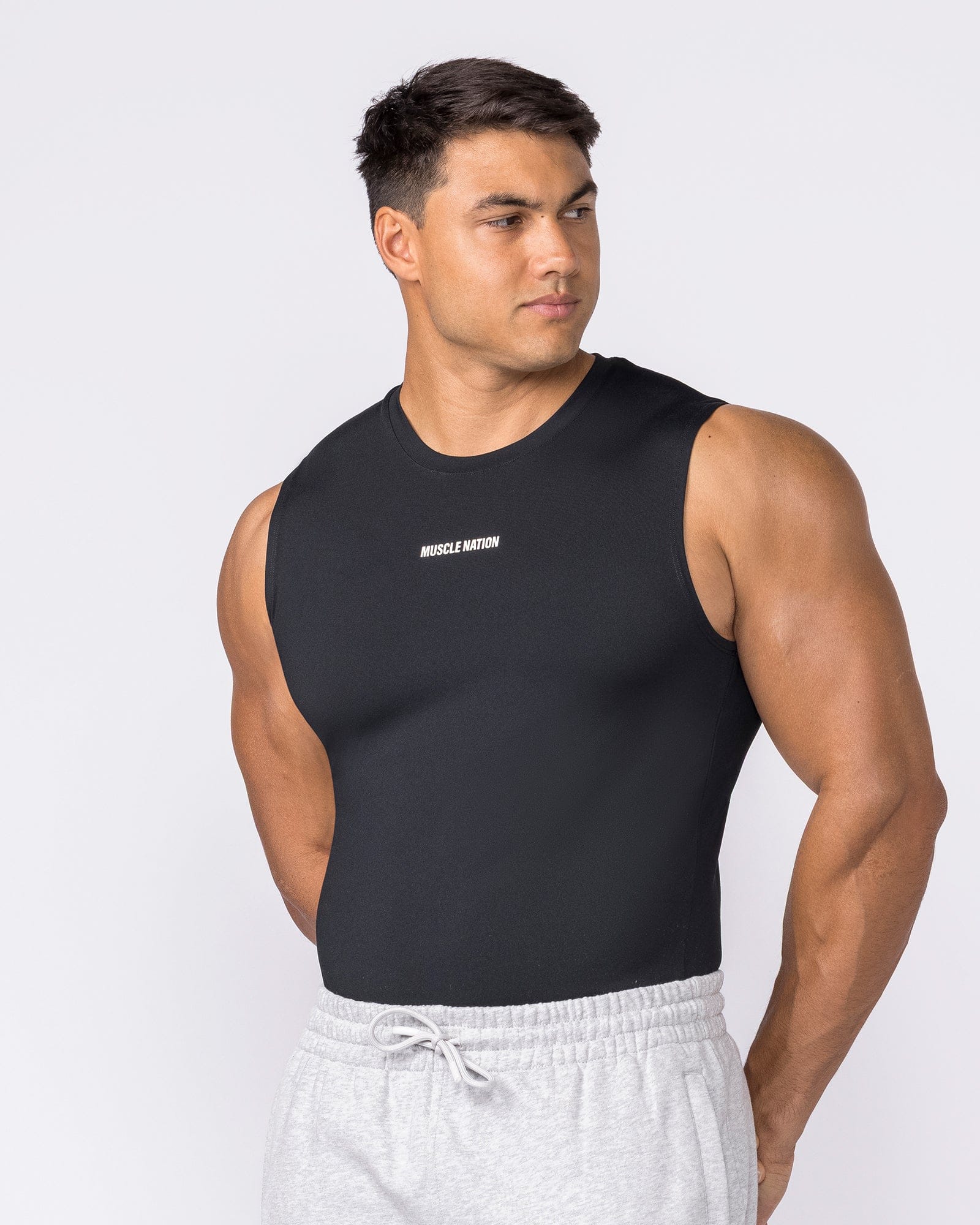 Muscle Nation Singlets & Tanks Apex Sleeveless Tee - Black