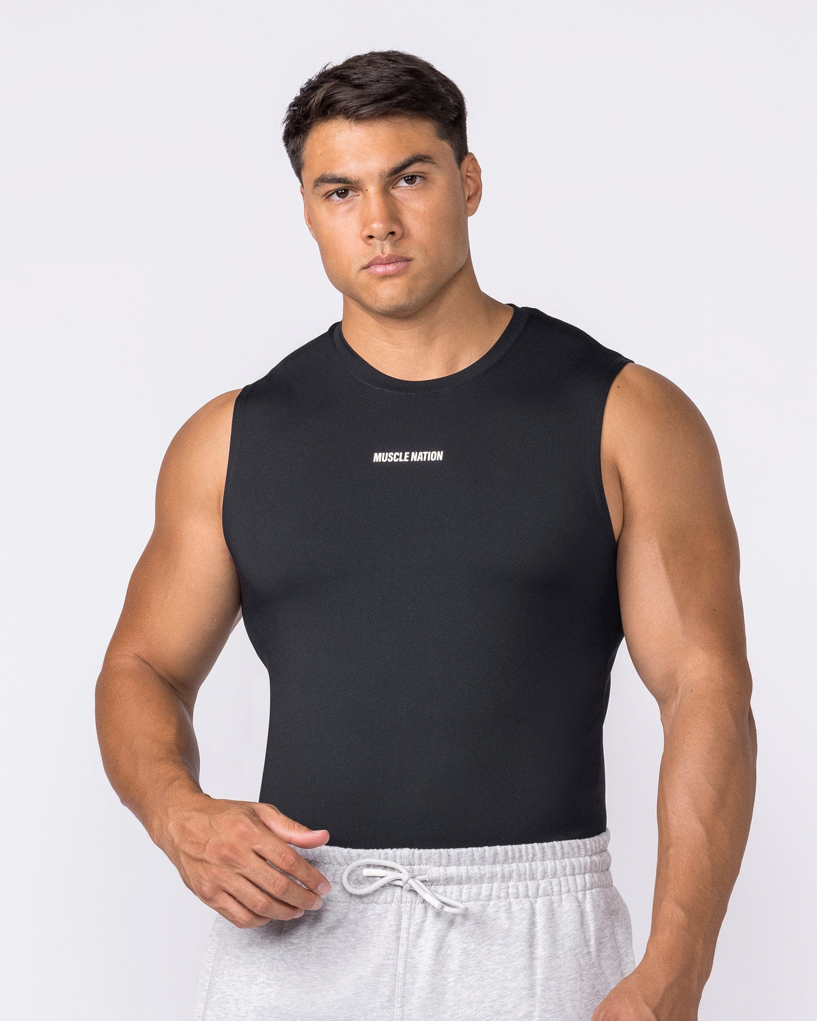 Muscle Nation Singlets & Tanks Apex Sleeveless Tee - Black