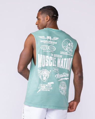 Muscle Nation Singlets & Tanks Archives Vintage Muscle Tank - Washed Alpine