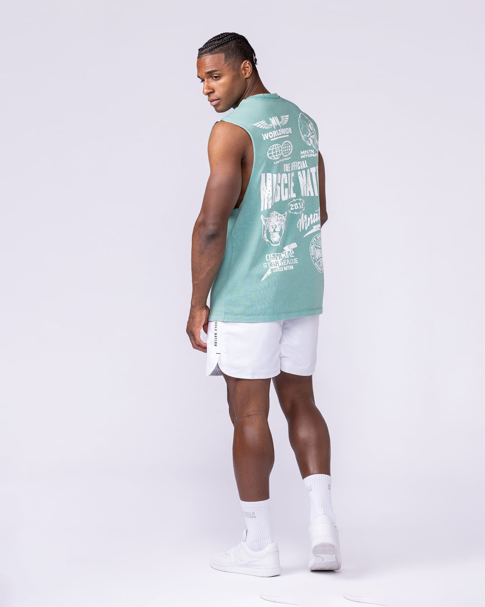 Muscle Nation Singlets & Tanks Archives Vintage Muscle Tank - Washed Alpine