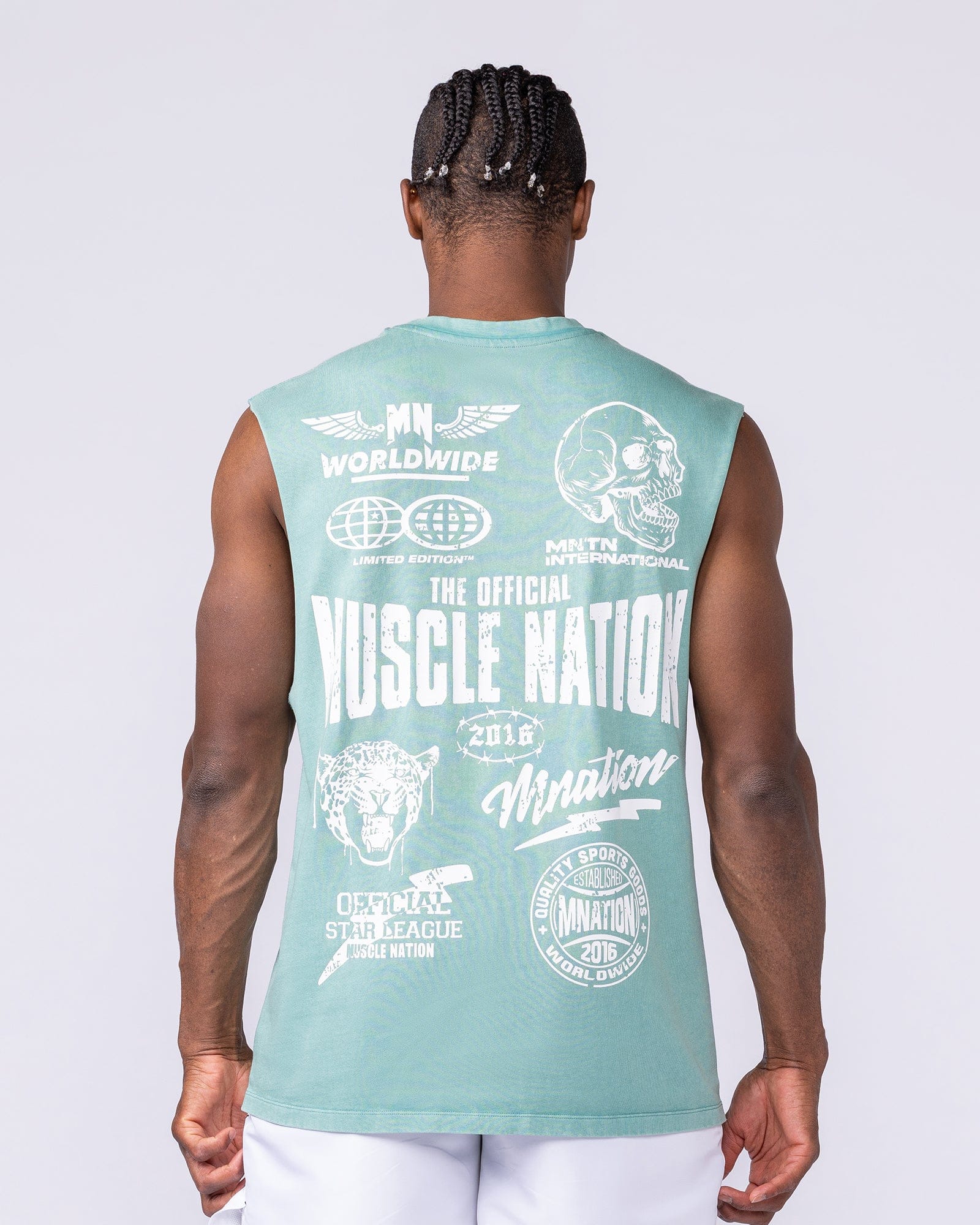 Muscle Nation Singlets & Tanks Archives Vintage Muscle Tank - Washed Alpine
