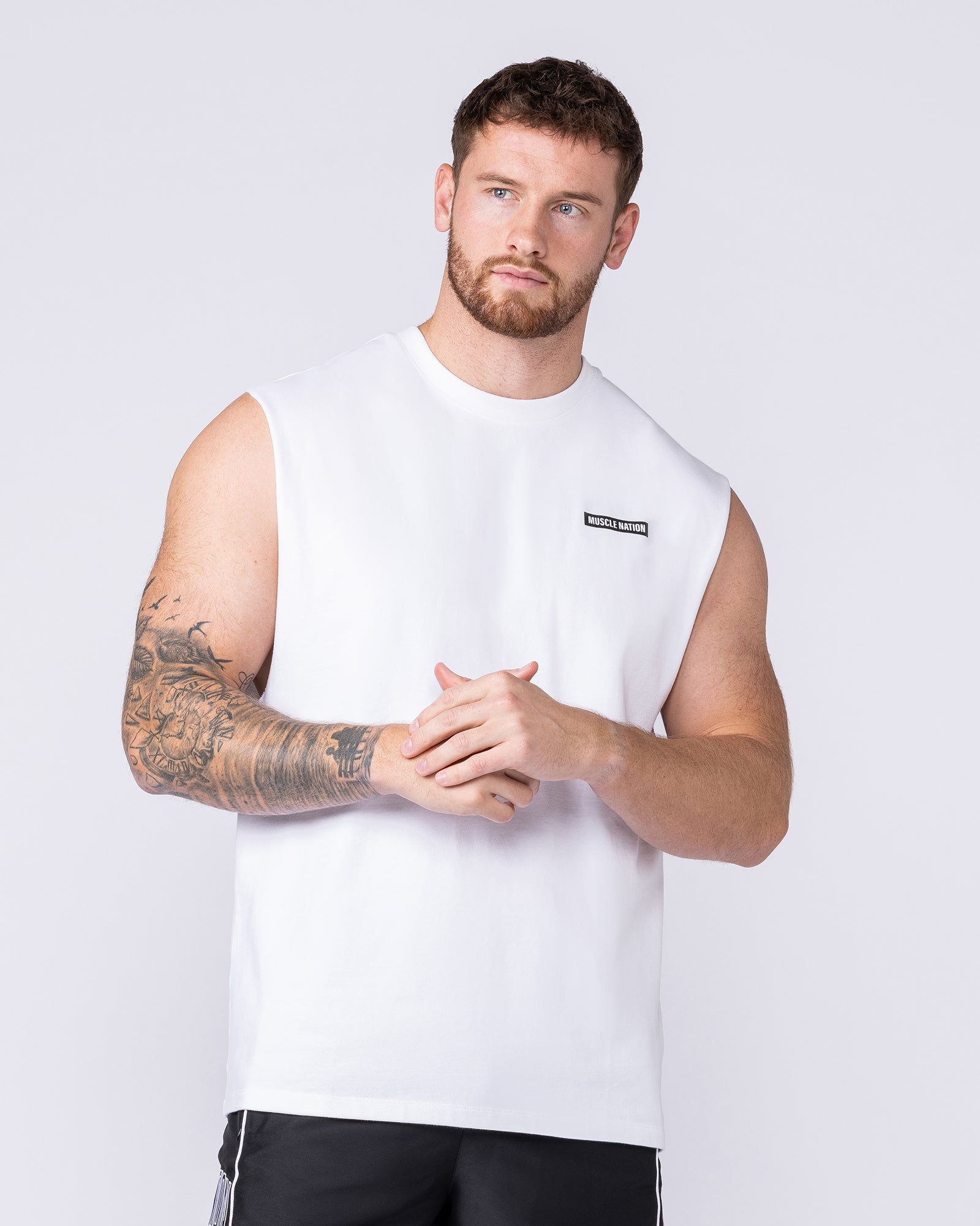 Muscle Nation Singlets & Tanks Athletic Division Muscle Tank - White