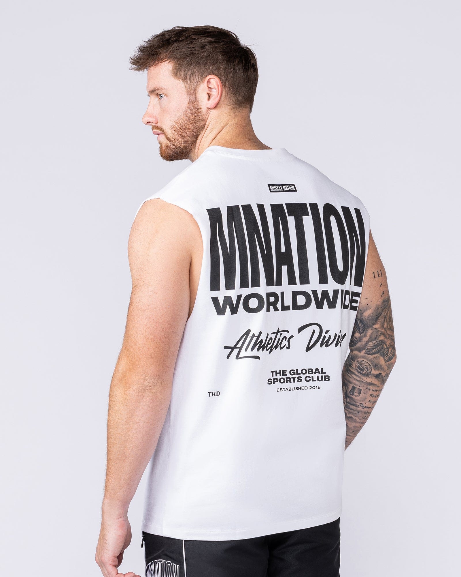 Muscle Nation Singlets & Tanks Athletic Division Muscle Tank - White