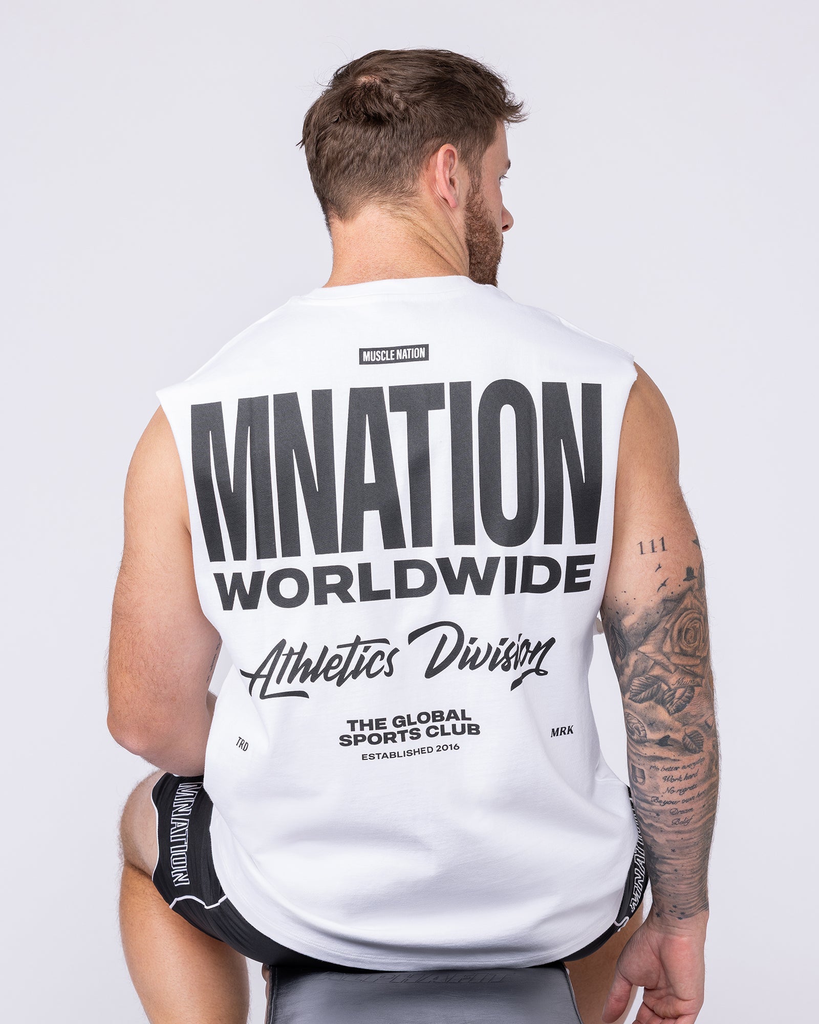 Muscle Nation Singlets & Tanks Athletic Division Muscle Tank - White