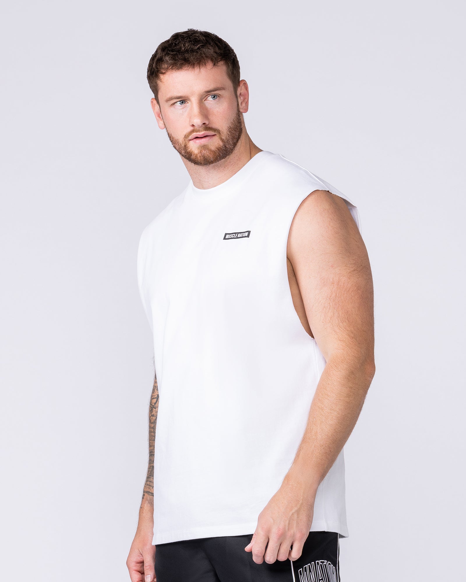 Muscle Nation Singlets & Tanks Athletic Division Muscle Tank - White