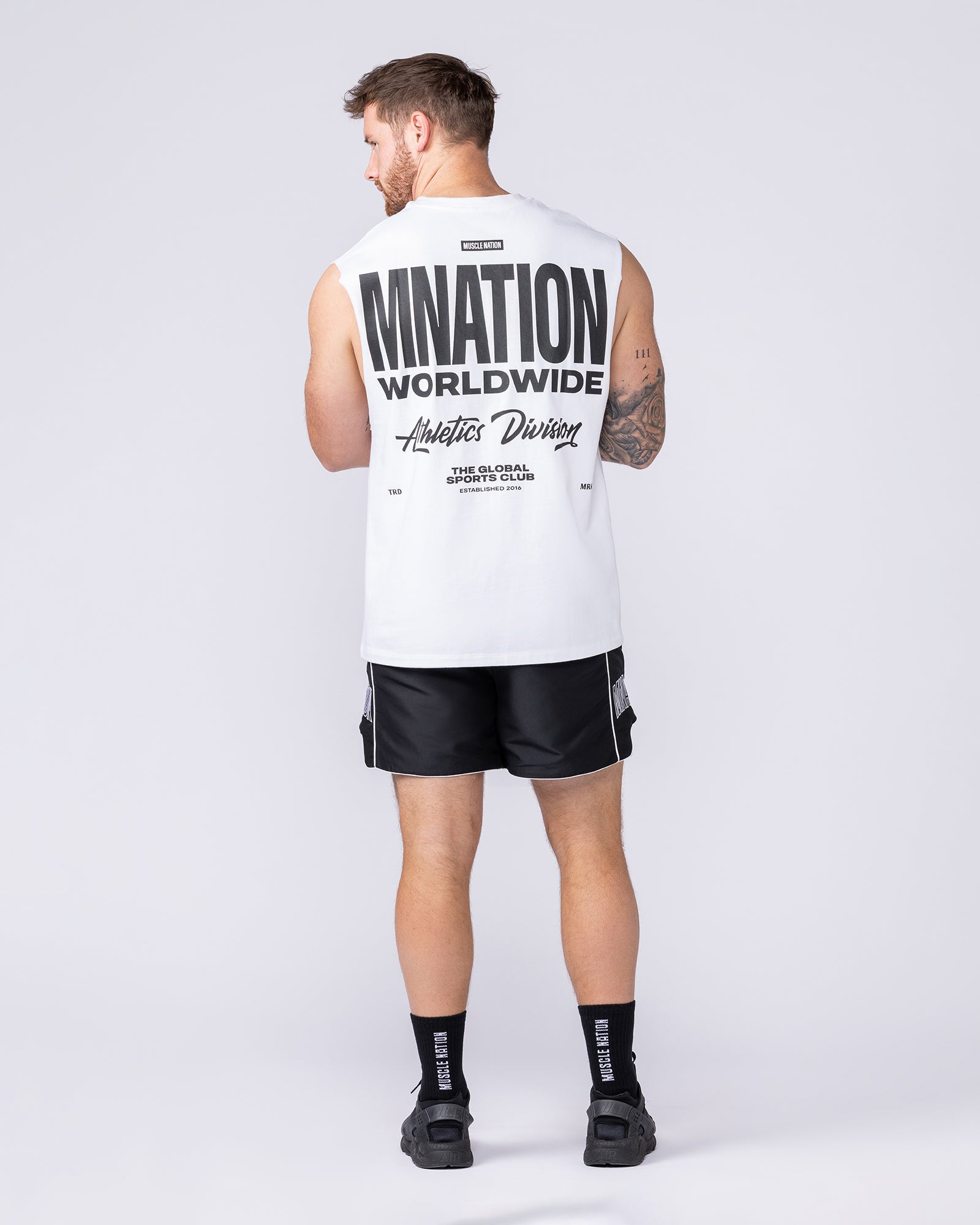 Muscle Nation Singlets & Tanks Athletic Division Muscle Tank - White