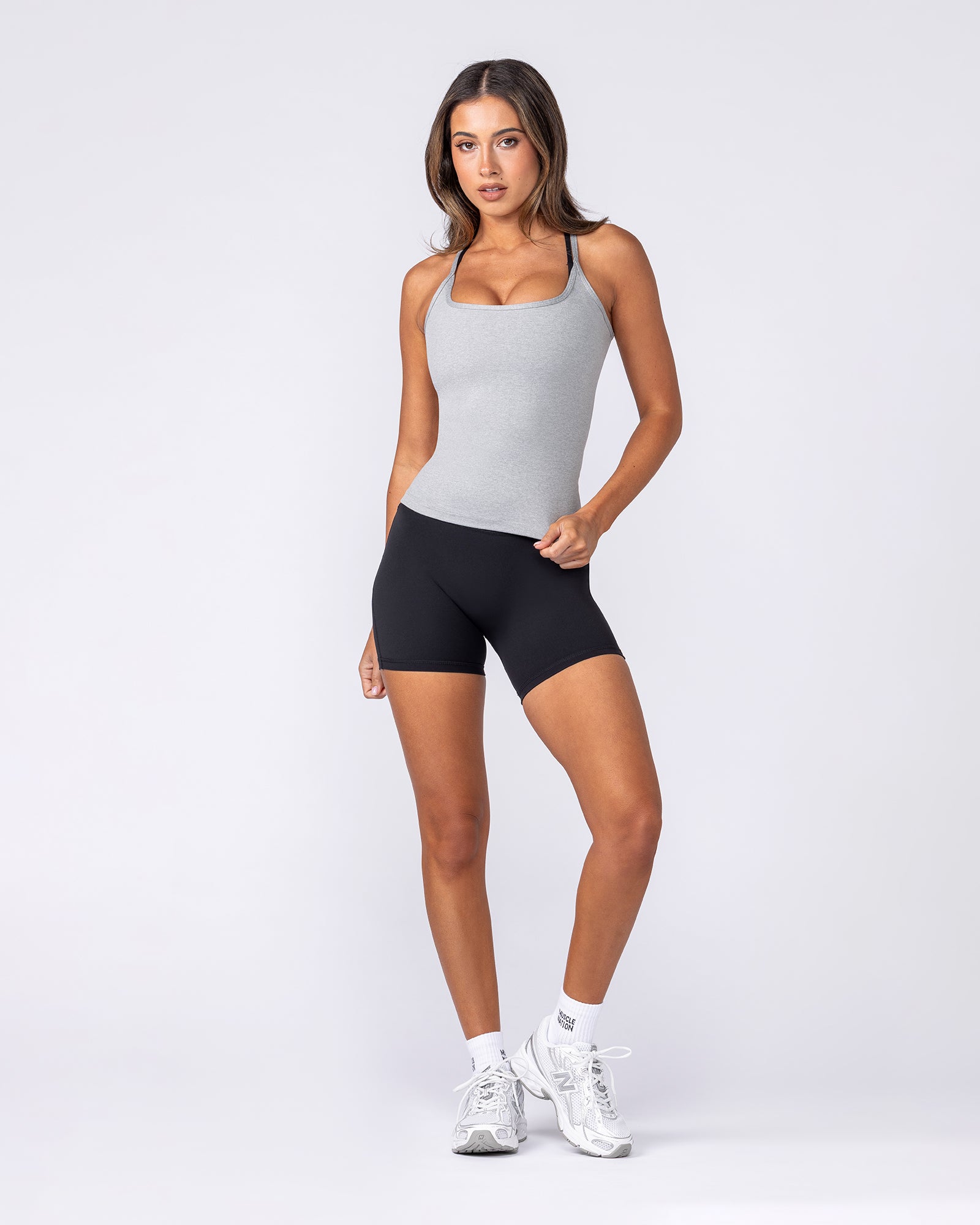 Muscle Nation Singlets & Tanks Crush Tank - Light Grey Marl