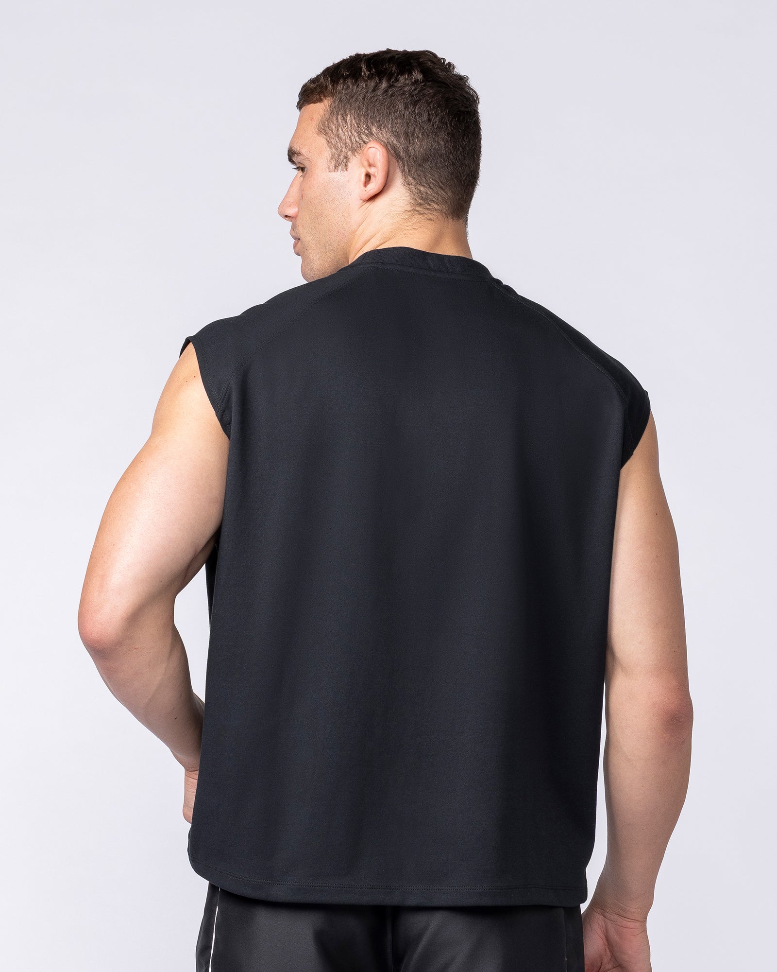Muscle Nation Singlets & Tanks Daily Raglan Boxy Muscle Tank - Black