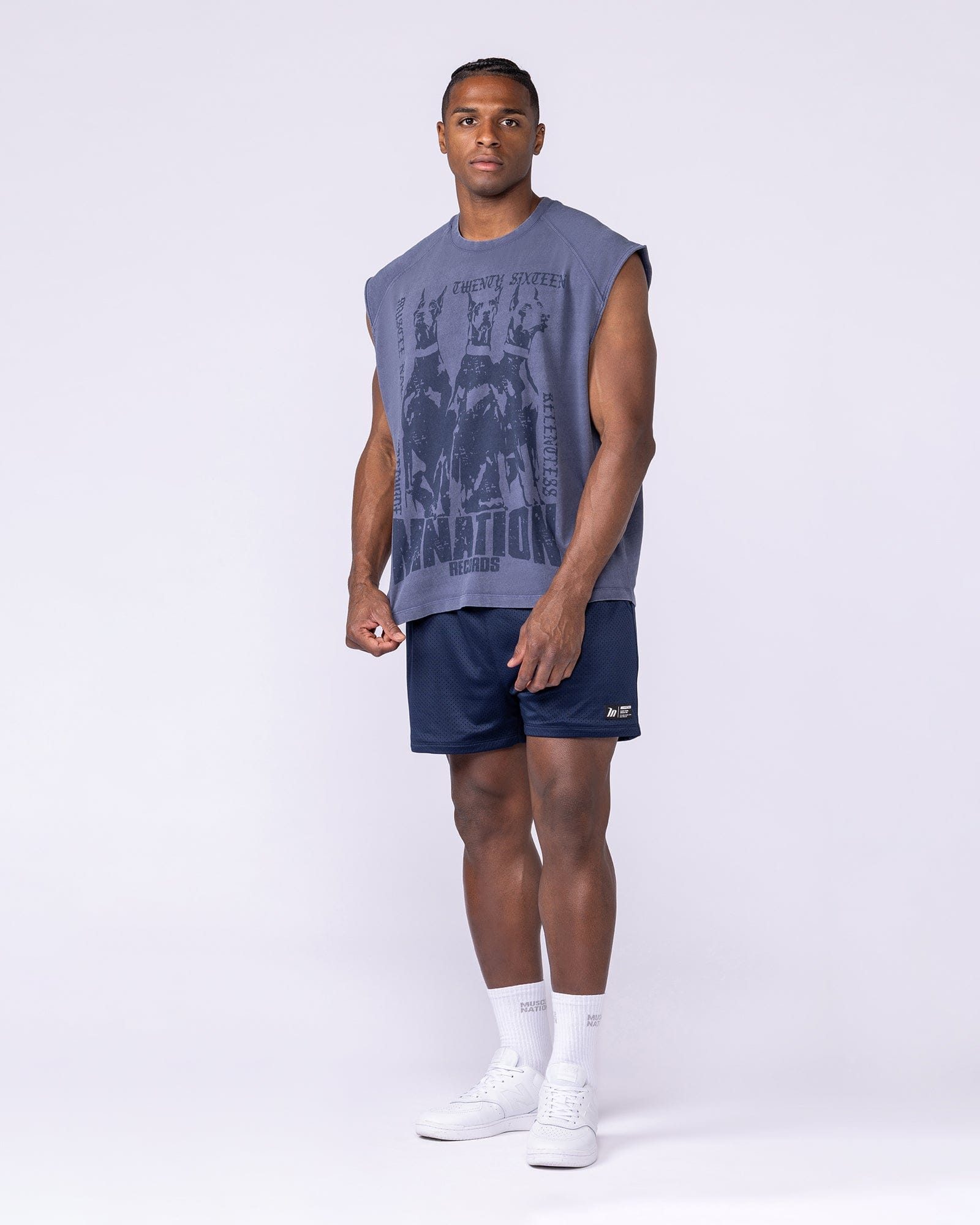Muscle Nation Singlets & Tanks Doberman Vintage Boxy Muscle Tank - Washed Altantis