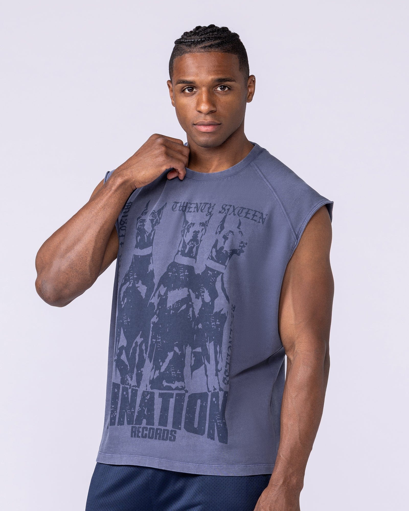 Muscle Nation Singlets & Tanks Doberman Vintage Boxy Muscle Tank - Washed Altantis