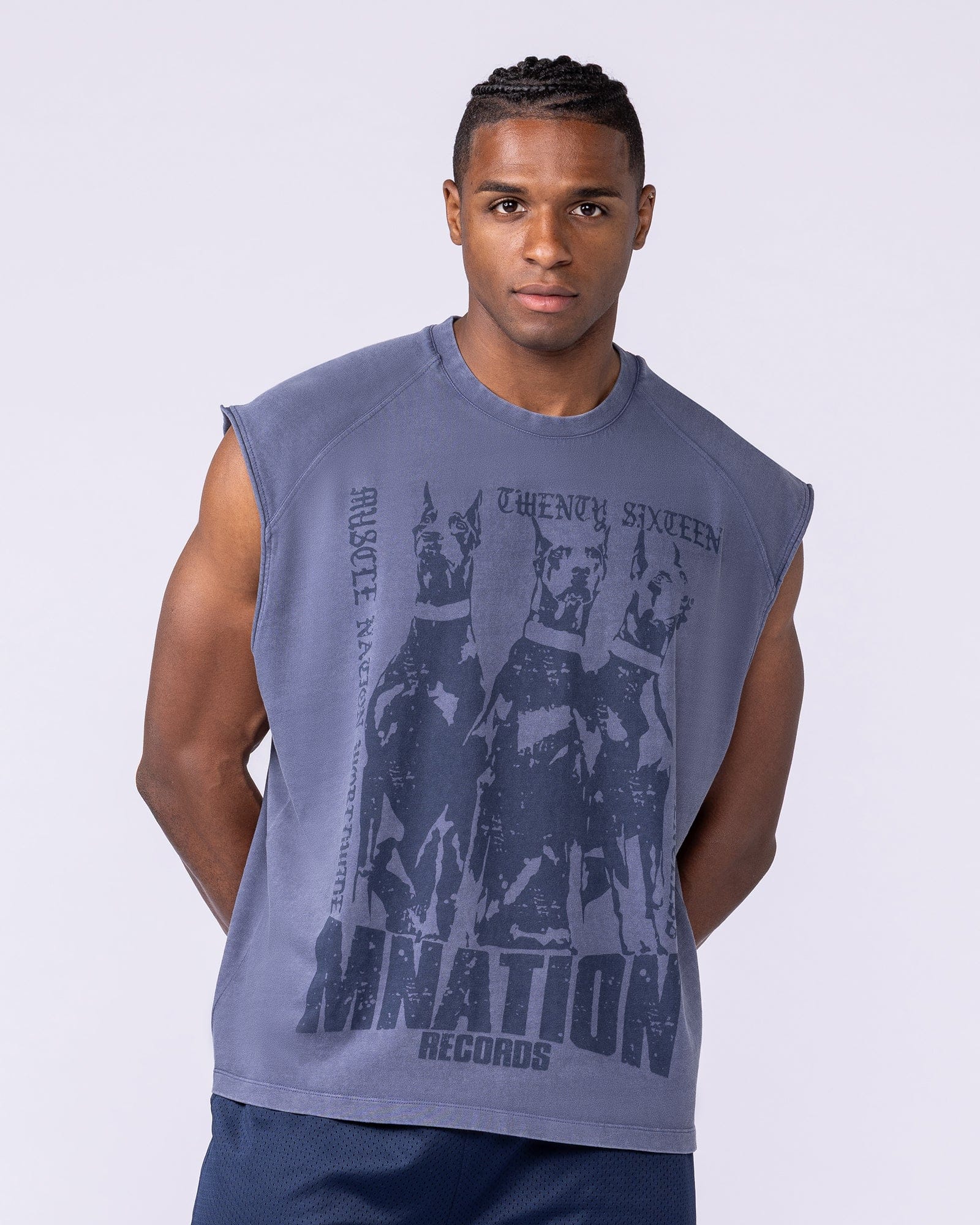 Muscle Nation Singlets & Tanks Doberman Vintage Boxy Muscle Tank - Washed Altantis