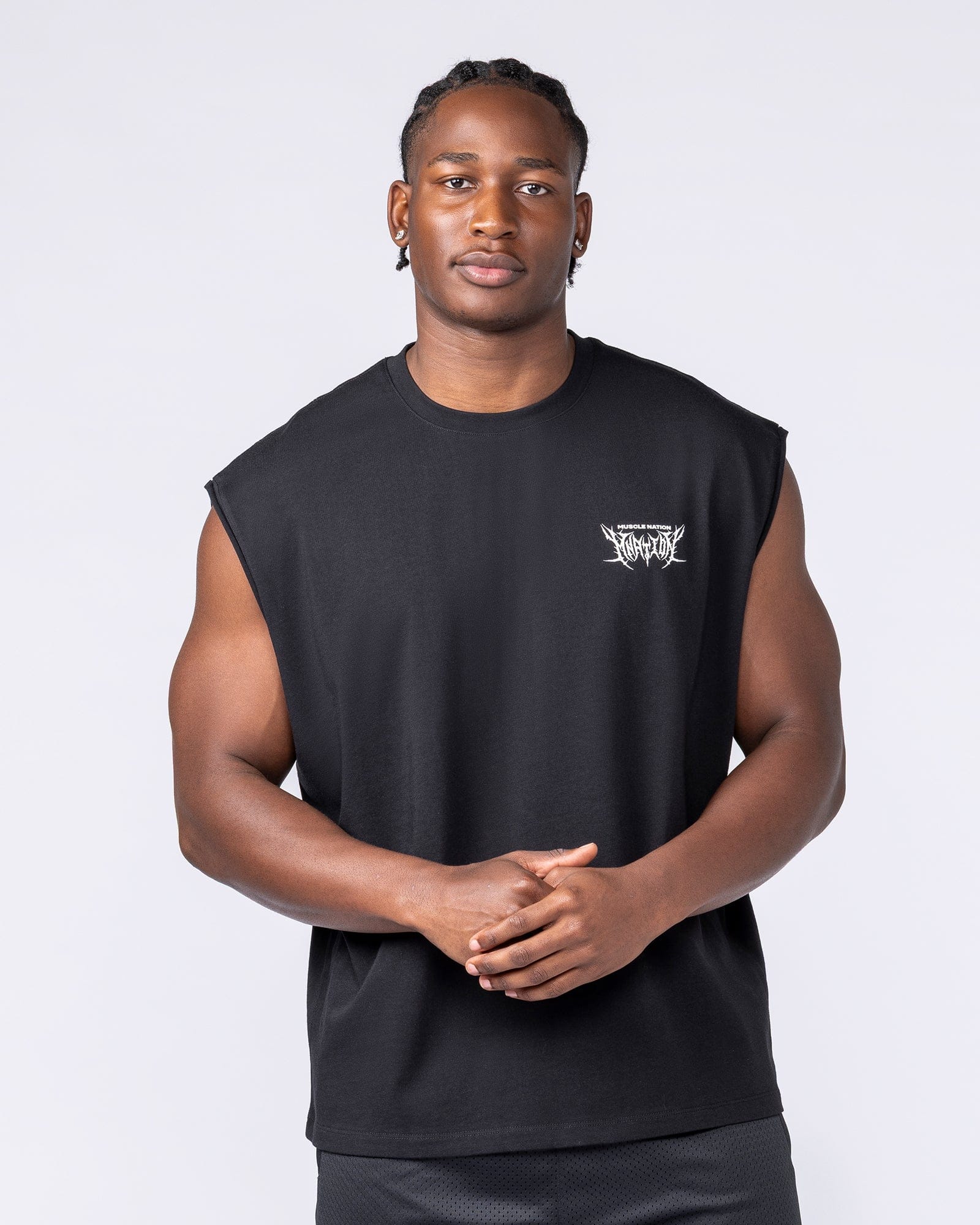 Muscle Nation Singlets & Tanks Gothic Boxy Muscle Tank - Black