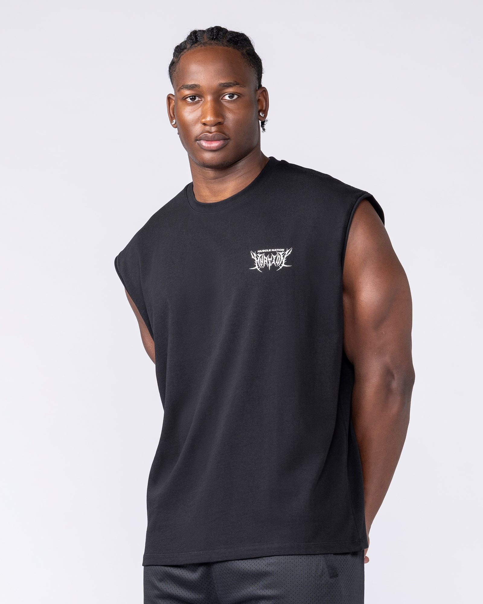 Muscle Nation Singlets & Tanks Gothic Boxy Muscle Tank - Black