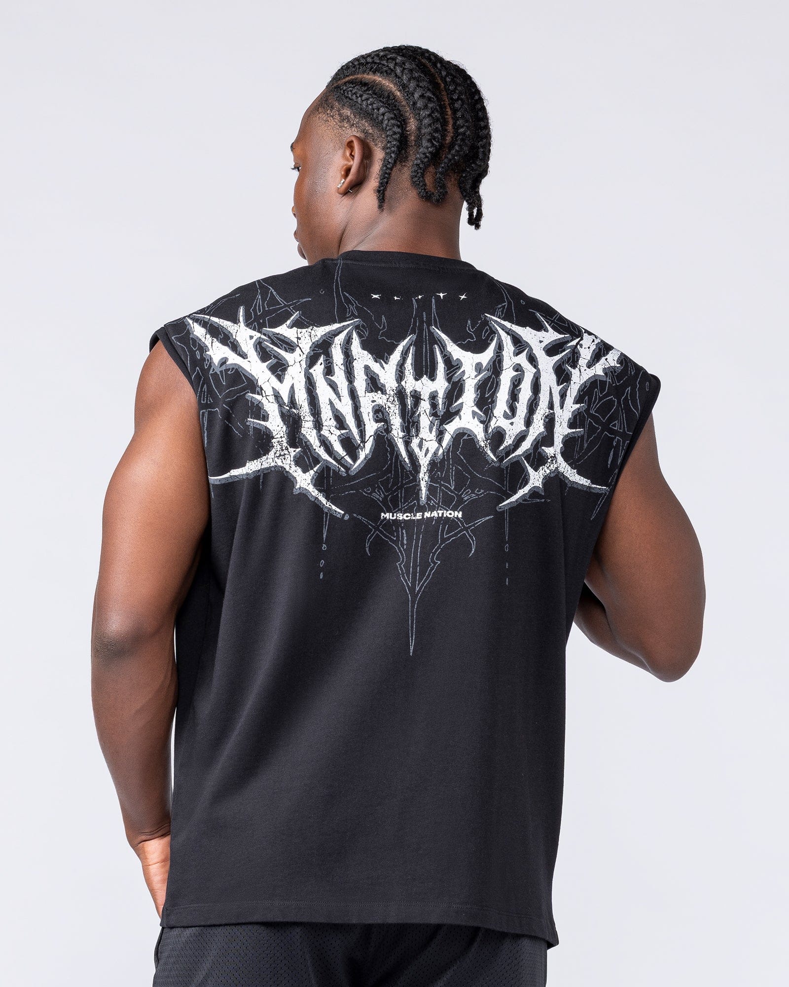 Muscle Nation Singlets & Tanks Gothic Boxy Muscle Tank - Black