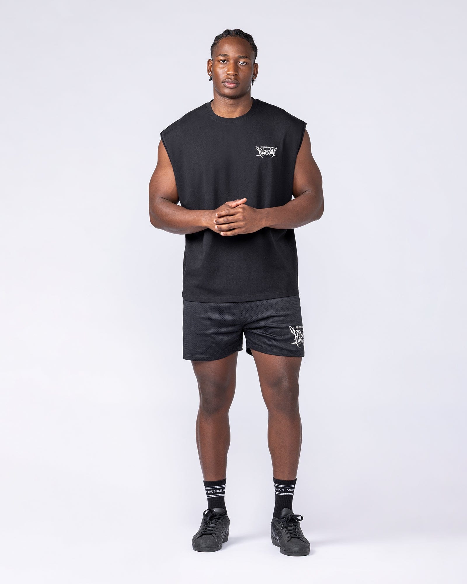 Muscle Nation Singlets & Tanks Gothic Boxy Muscle Tank - Black