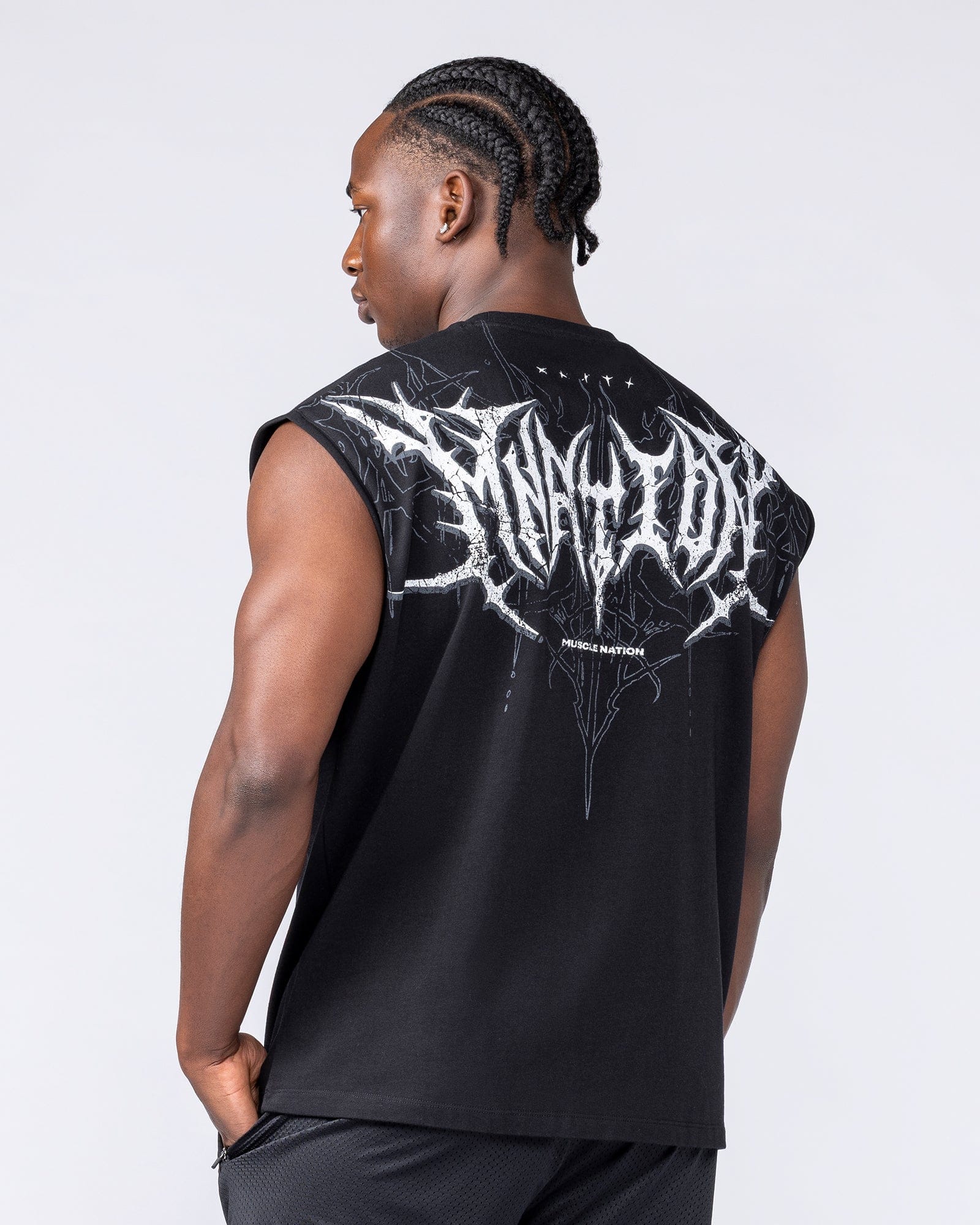 Muscle Nation Singlets & Tanks Gothic Boxy Muscle Tank - Black