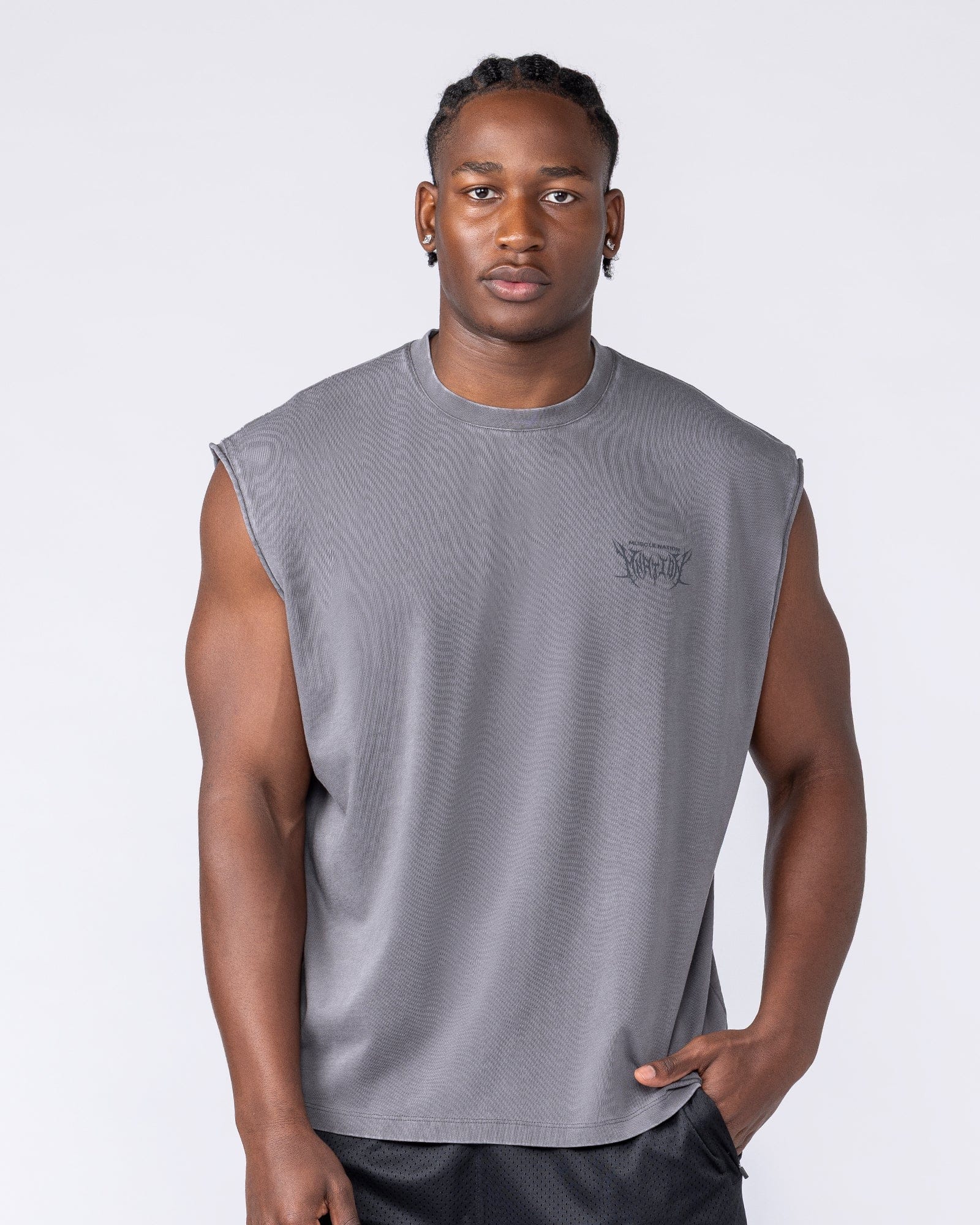 Muscle Nation Singlets & Tanks Gothic Boxy Muscle Tank - Washed Tornado