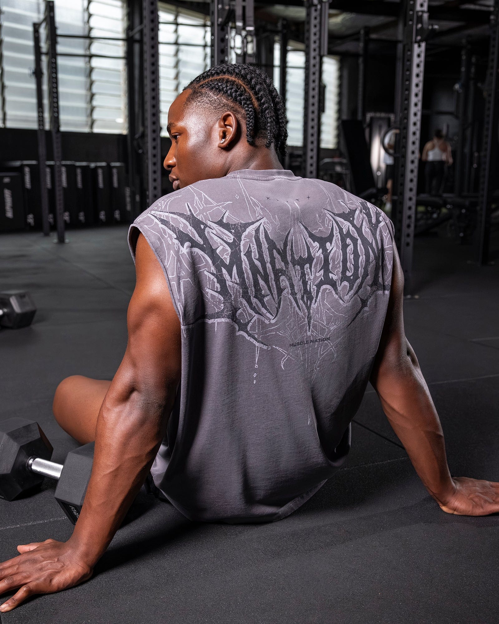 Muscle Nation Singlets & Tanks Gothic Boxy Muscle Tank - Washed Tornado