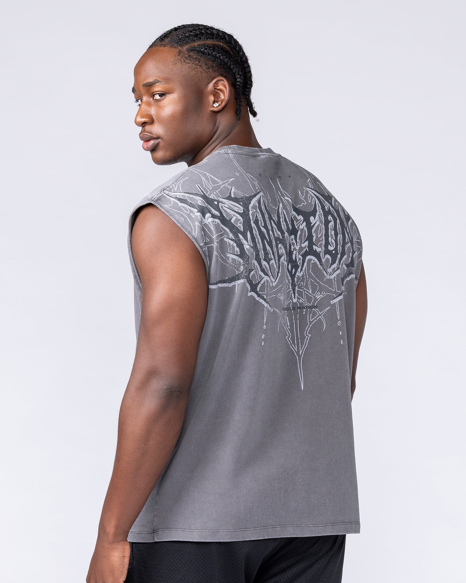 Muscle Nation Singlets & Tanks Gothic Boxy Muscle Tank - Washed Tornado