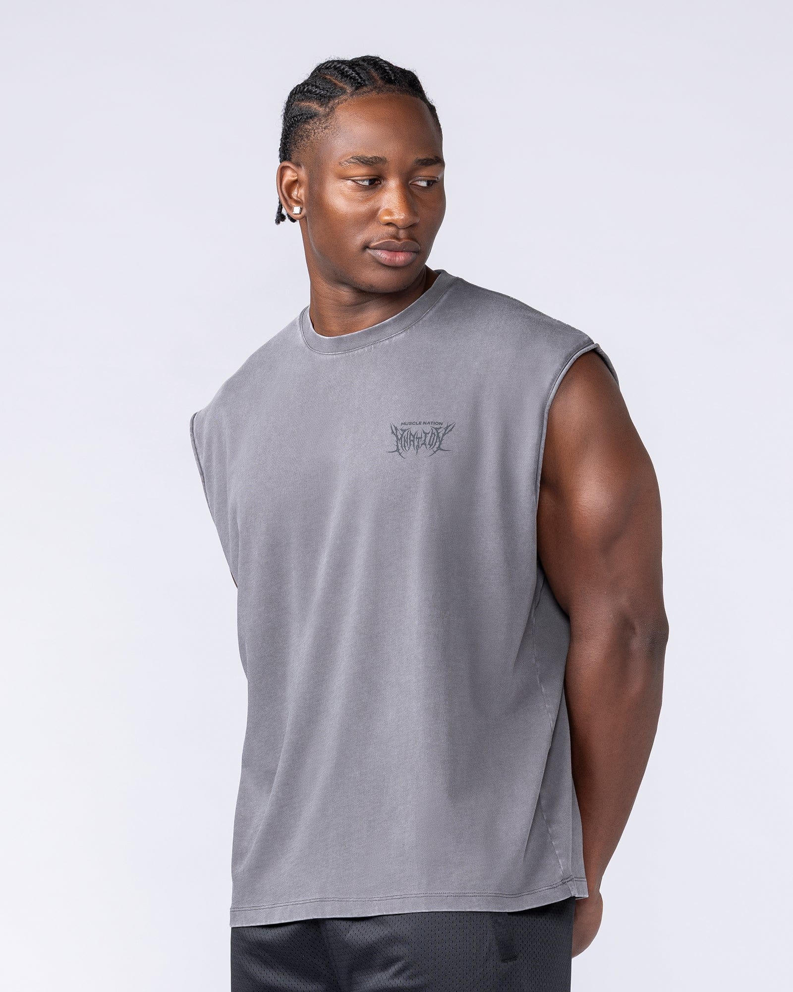 Muscle Nation Singlets & Tanks Gothic Boxy Muscle Tank - Washed Tornado
