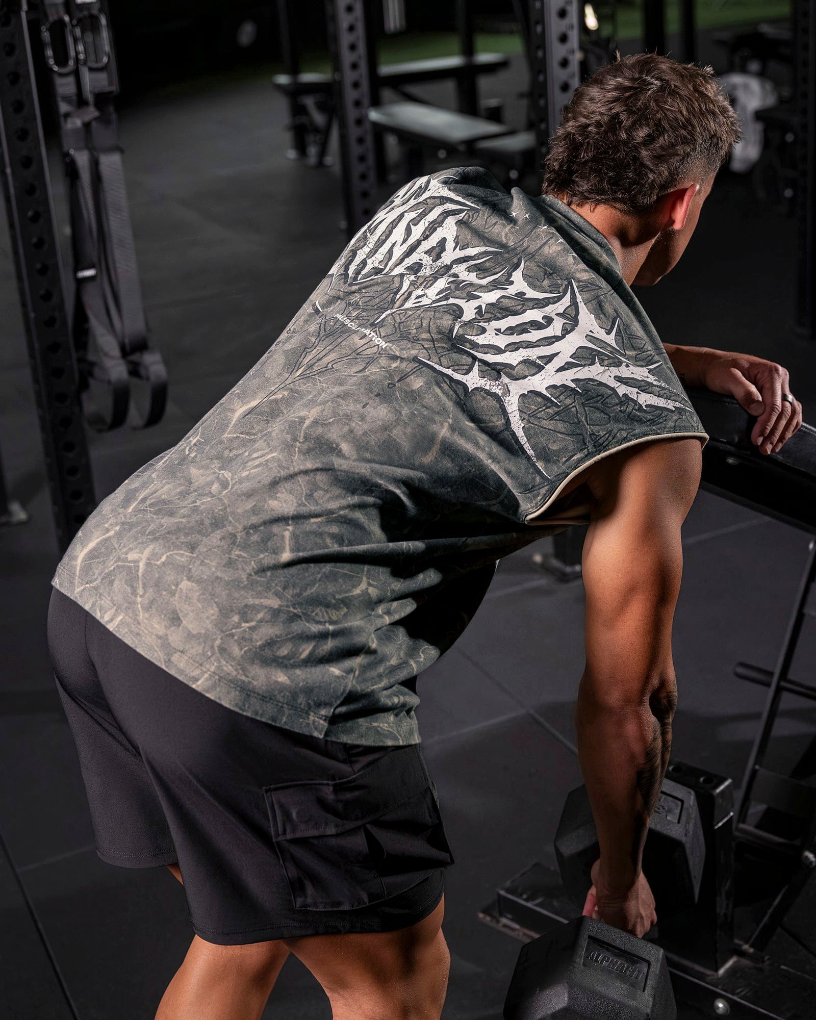 Muscle Nation Singlets & Tanks Gothic Boxy Muscle Tank - Washed Tree Camo
