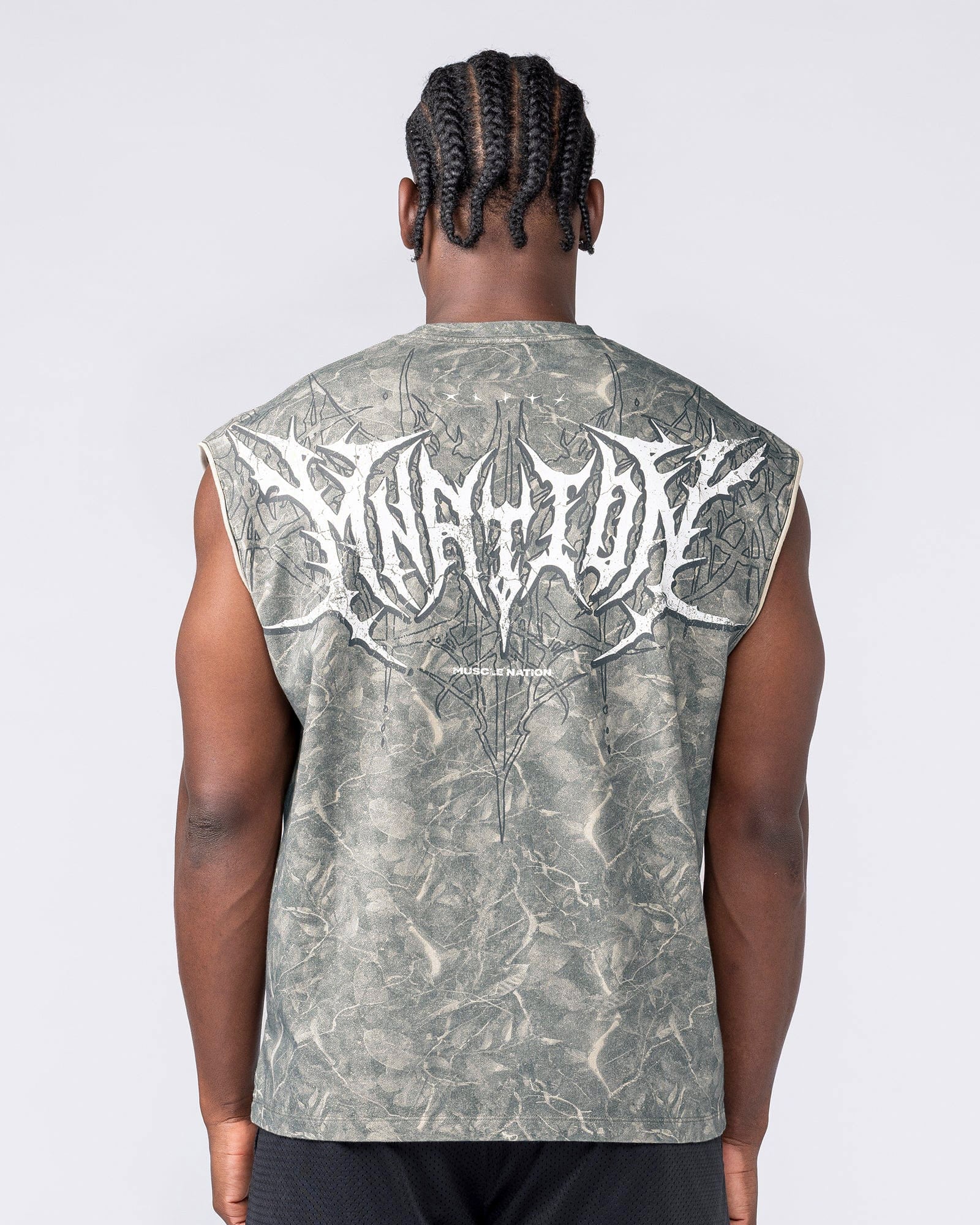 Muscle Nation Singlets & Tanks Gothic Boxy Muscle Tank - Washed Tree Camo