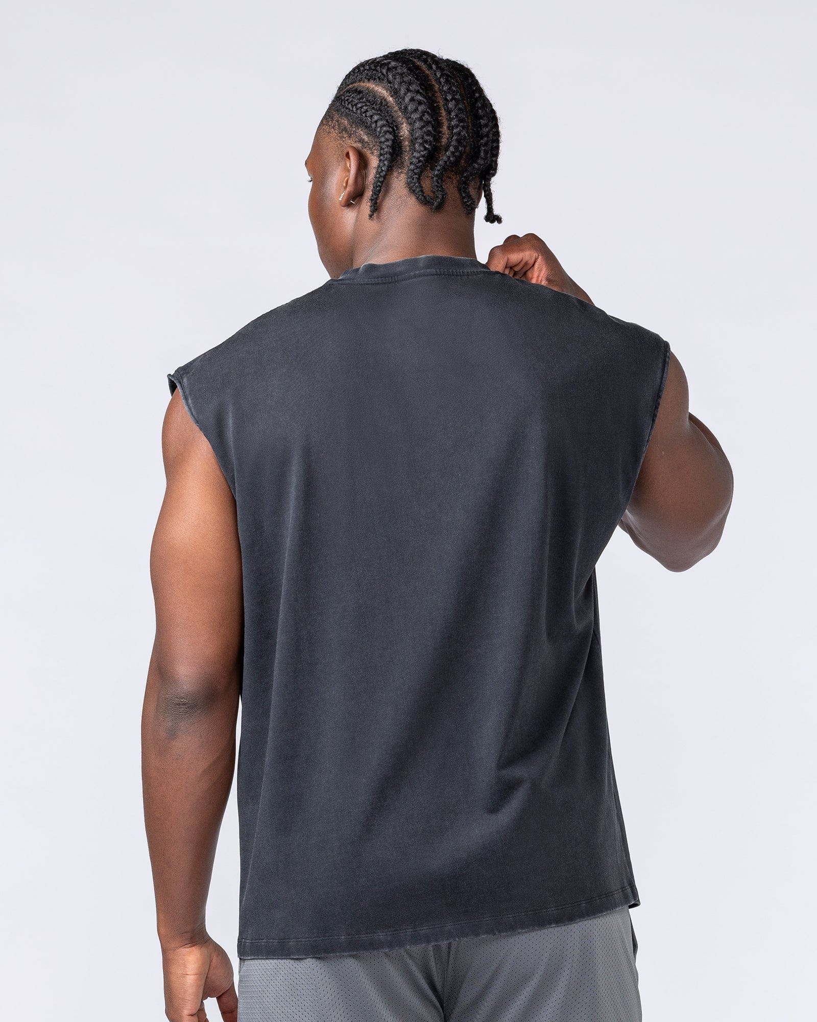 Muscle Nation Singlets & Tanks Gothic Eagle Boxy Muscle Tank - Washed Black