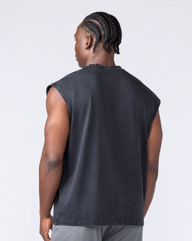 Muscle Nation Singlets & Tanks Gothic Eagle Boxy Muscle Tank - Washed Black