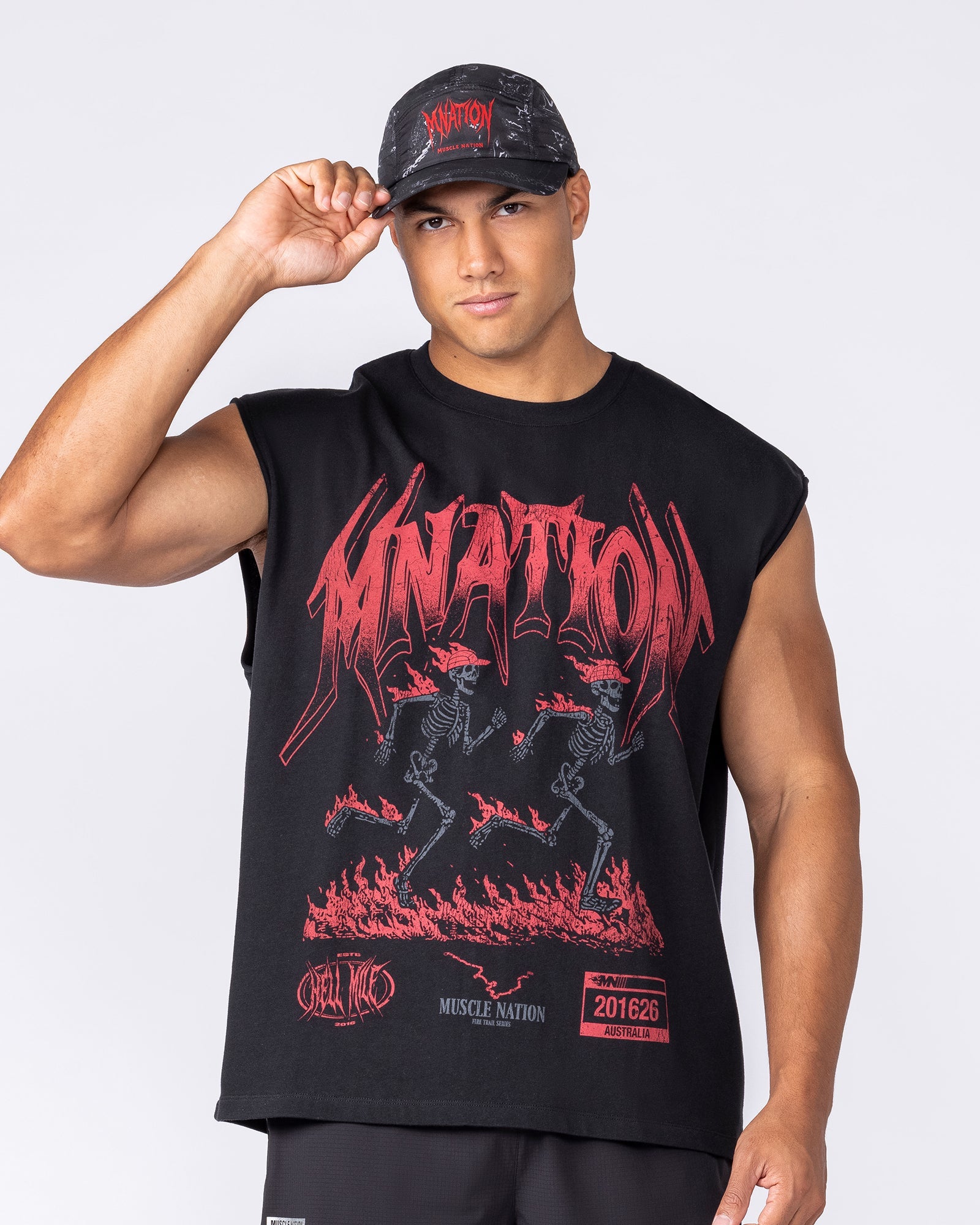 Muscle Nation Singlets & Tanks Hell Mile Boxy Running Tank - Black