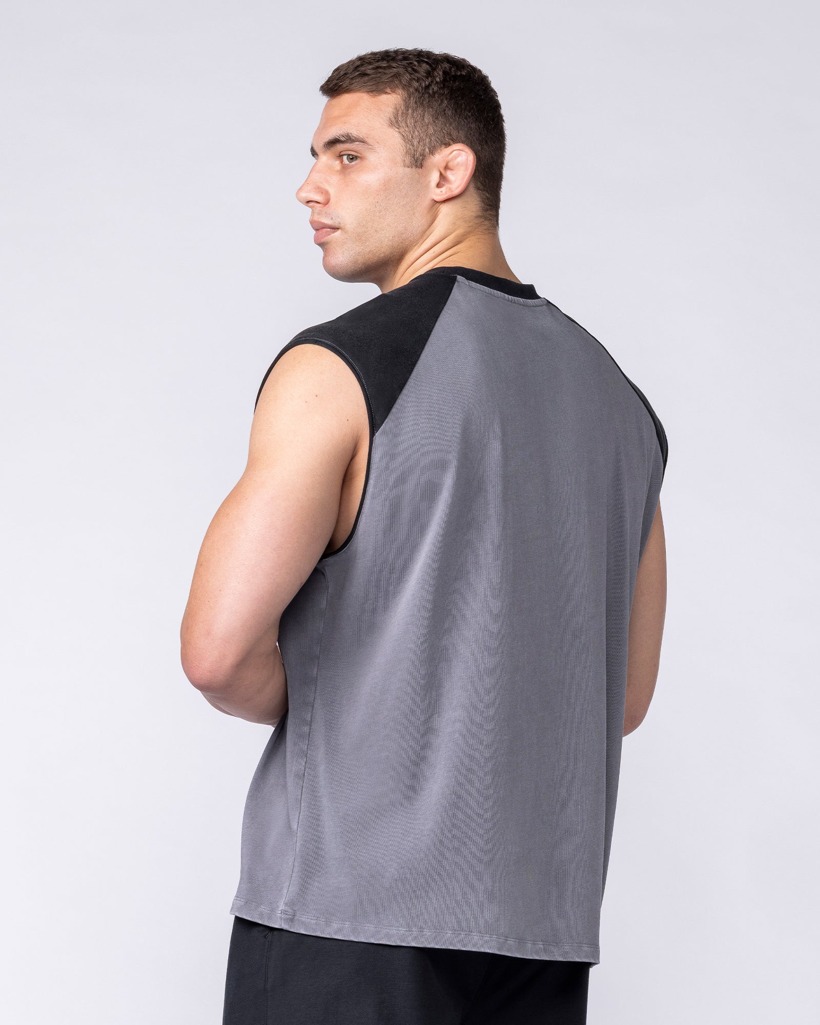 Muscle Nation Singlets & Tanks Iron Skull Raglan Boxy Muscle Tank - Washed Tornado