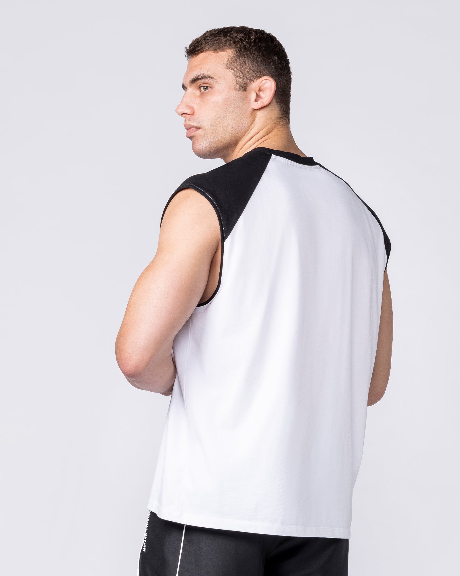 Muscle Nation Singlets & Tanks Iron Skull Raglan Boxy Muscle Tank - White