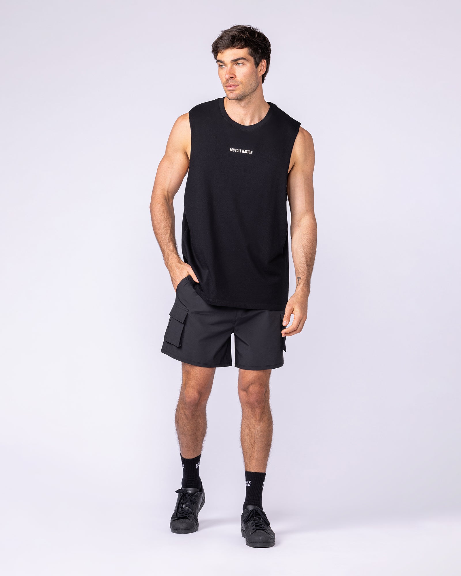 Muscle Nation Singlets & Tanks Lifestyle Training Tank - Black