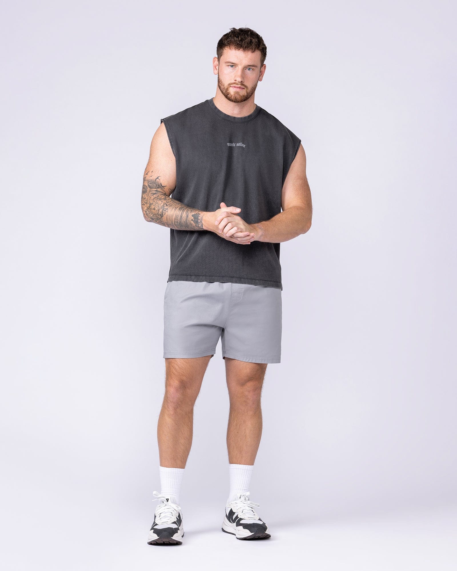 Muscle Nation Singlets & Tanks Lifting Club Vintage Boxy Muscle Tank - Washed Black