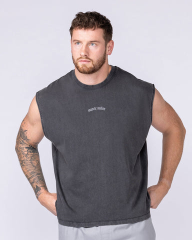 Muscle Nation Singlets & Tanks Lifting Club Vintage Boxy Muscle Tank - Washed Black