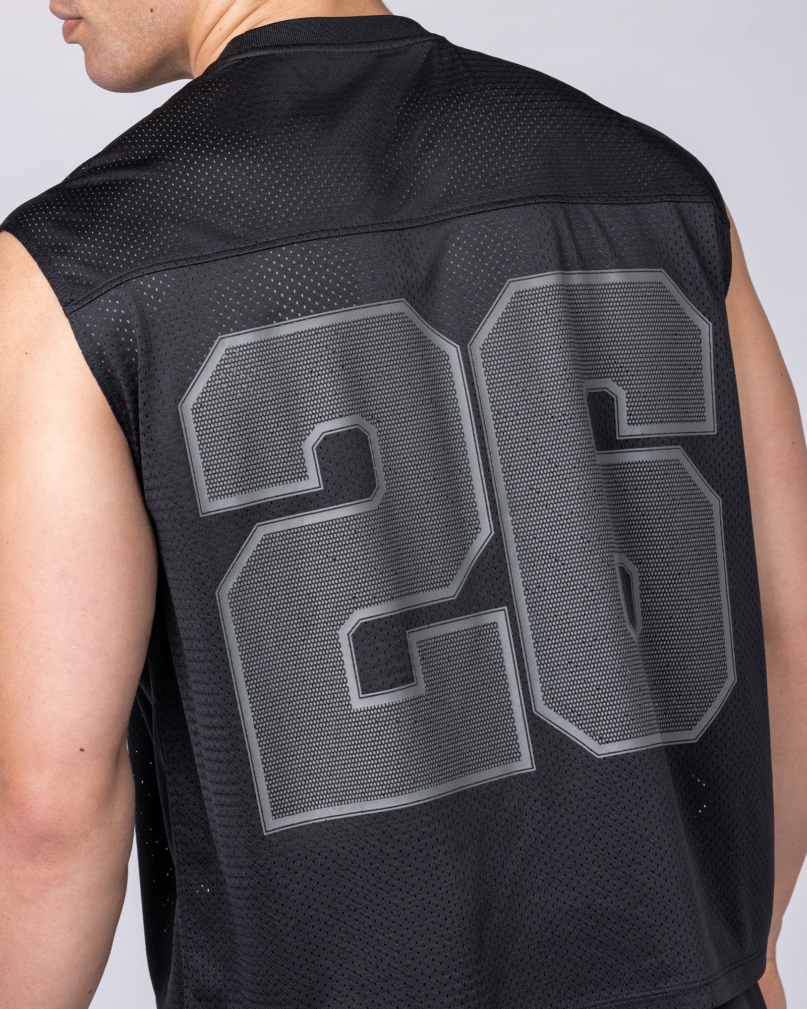 Muscle Nation Singlets & Tanks Mesh Boxy Cropped Muscle Tank - Black